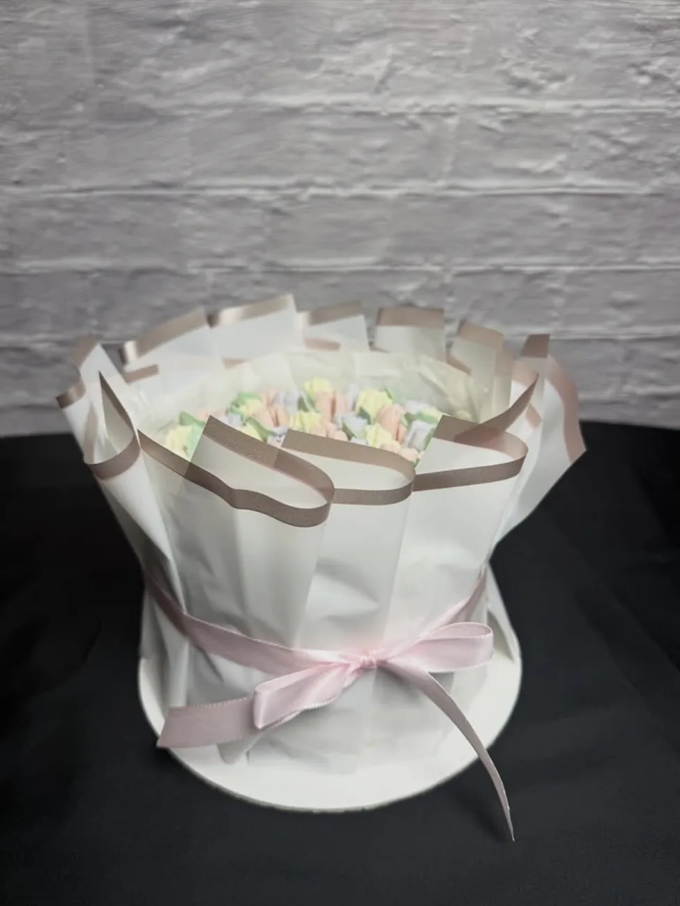 Wrapped bouquet of sweet treats